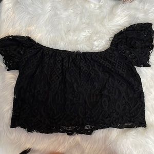 Black off the shoulder top